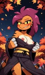 ai_art ai_generated blush blushing_at_viewer breasts breasts_out dinosaur dinosaur_girl evil_grin evil_smile exposing_breasts exposing_nipple exposing_nipples exposing_self jurassiczalar kimono kimono_down looking_at_viewer nipples pixai presenting_breasts presenting_nipple presenting_nipples raptor roxie_(jurassiczalar) roxie_raptor roxy_(jurassiczalar) teeth undressing undressing_self velociraptor