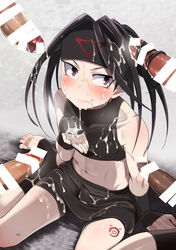 5boys agemono androgynous bike_shorts black_hair blush bukkake censor_bar censored censored_penis crop_top cum cum_covered cum_in_hair cum_in_hands cum_on_chest cum_on_hair cum_on_hand cum_on_leg cum_on_penis cum_on_skirt cum_on_thighs cumdrip envy_(fullmetal_alchemist) facial femboy fingerless_gloves fullmetal_alchemist gay girly hair_on_penis hairjob headband homonculus long_hair male male_only marking multiple_males multiple_penises navel petite purple_eyes shorts shorts_under_skirt skirt smile steamy_breath stirrup_socks thick_cum toeless_legwear toeless_socks trap veiny_penis yaoi