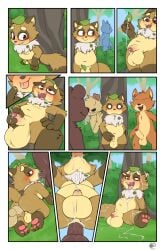 absurd_res after_sex anal anal_sex anus ass balls bear big_balls big_balls_small_penis blush bodily_fluids canid canine caught censored comic cum cum_inside disproportionate_genitalia erection exhibitionism fellatio fox fur genital_fluids genitals group group_sex hi_res humanoid_genitalia humanoid_penis ineffective_censorship male male/male male_penetrated male_penetrating male_penetrating_male mammal nude nutty_bo oral oral_penetration orgy outside overweight overweight_male penetration penile penis plant precum public raccoon_dog sex shrub small_penis tail tanuki threesome tongue tree
