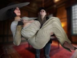 2girls 3d age_difference alcina_dimitrescu big_ass big_breasts big_thighs bigger_female breasts bust busty capcom chest curvaceous curvy curvy_figure female height_difference hips hourglass_figure huge_ass huge_breasts huge_thighs large_ass large_breasts large_thighs light-skinned_female light_skin massive_breasts mature mature_female older_female resident_evil resident_evil_8:_village rosemary_winters shorter_female smaller_female tall_female taller_female taller_girl theduudeman thick thick_hips thick_legs thick_thighs thighs voluptuous waist wide_hips wide_thighs younger_female