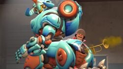 big_anus fart funny orisa overwatch pyro_enthusiast robot trumpet what