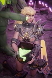 bangs big_ass big_breasts blonde_female blonde_hair blonde_hair demon demon_girl emo goth goth_girl hulk hulk_(marvel_rivals) magik_(illyana_rasputin) magik_(marvel_rivals) marvel marvel_rivals mutant mutant_(marvel) piroguh russian russian_girl