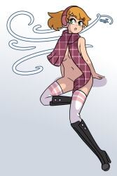 1girls breasts dankafterdark female nude pinup robyn_(dankafterdark) scarf shoes tagme winter