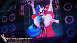 1boy 1futa 2025 3d anal anal_sex animated anthro anthro_on_anthro anthro_only anthro_penetrated anthro_penetrating anthro_penetrating_anthro balls big_balls big_breasts big_macintosh_(mlp) blue_hair blue_nipples blue_penis blue_tail bouncing_penis cutie_mark dj_booth equid equine_penis feet flaccid full_nelson full_nelson_(legs_held) full_nelson_anal futanari glasses horse horse_penis horsecock hung_bottom hung_futanari intersex intersex/male intersex_penetrated male male_on_futa male_penetrating_futa my_little_pony no_sound penis public_sex red_body screwingwithsfm shorter_than_10_seconds standing standing_full_nelson stereo tagme tail tongue tongue_out unicorn unicorn_horn video vinyl_scratch_(mlp) white_body