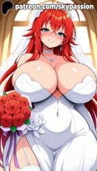 1girls 2025 ai_assisted ai_generated anime areola_slip artist_name bangs bare_shoulders big_breasts blue_eyes blush bouquet breasts bridal_veil bride bust chest clothed_female covered_nipples curtains dress earrings eyebrows_visible_through_hair female female_focus female_only flower garter_straps giant_breasts gloves heavy_breasts hi_res high_quality high_resolution high_school_dxd highres holding_bouquet huge_boobs huge_breasts jewelry long_hair looking_at_viewer massive_boobs massive_breasts necklace patreon patreon_username pearl_necklace red_flower red_hair red_rose rias_gremory rose rose_petals skypassion smile solo stable_diffusion veil watermark wedding_dress wedding_veil white_flower white_rose window
