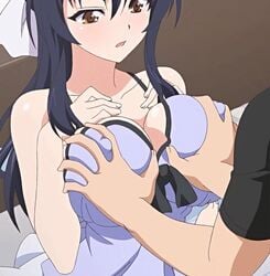 1boy animated breast_grab breasts chichiiro_toiki grope groping huge_breasts kawasumi_sayaka male