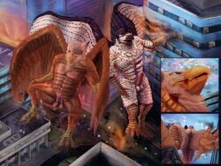4_toes 5_fingers abs anthro avian balls beak bird blood bodily_fluids brown_body building building_destruction burning burning_building carpo city city_destruction claws corvidius_(character) crush death destruction duo eating erection extreme_size_difference falcon falconid feathered_wings feathers feet finger_claws fingers fire foot_crush genitals gore gryphon house humanoid_genitalia humanoid_penis killing low-angle_view macro macro_anthro macro_male male micro_human micro_prey multiple_scenes muscular muscular_anthro muscular_male mythological_avian mythological_creature mythology nude ohohflamethrower outside pawpads paws penis peregrine_falcon pyronite(commissioner) rampage size_difference smile spread_wings stomping tail toe_claws toes violence white_body wings
