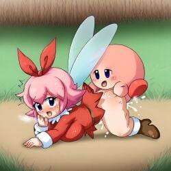1boy1girl ai_generated ambiguous_penetration cum_inside fairy female kirby kirby_(series) male ribbon_(kirby)