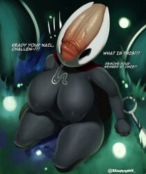 anthro arthropod big_breasts black_body bodily_fluids breasts cape clothing curvy_figure disembodied_penis duo erection female female_anthro genital_fluids genitals hi_res hollow_knight hornet_(hollow_knight) huge_breasts human human_on_anthro humanoid_genitalia humanoid_penis interspecies male male/female male_on_anthro mammal penis penis_on_face precum precum_squirt pussy sleepyspirit slightly_chubby slightly_chubby_anthro slightly_chubby_female team_cherry thick_penis thick_thighs vein veiny_penis