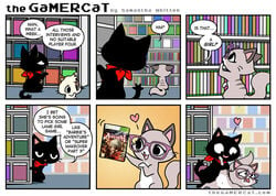 cat clothing comedy comic cute dialog edit english_text eyewear feline female forced funny fur furry gamer_cat gamercat glasses glitch_(the_gamercat) heart humor male mammal open_mouth pixel_(the_gamercat) rape samantha_whitten scarf sex speech_bubbles straight text tongue video_games