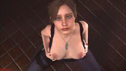 1girls 3d breasts_out claire_redfield durabo presenting_breasts resident_evil solo