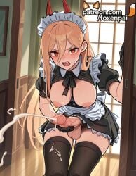 1girls 2025 ai_generated apron artist_name bare_breasts bare_chest black_legwear blush braless breasts breasts breasts breasts_outside bust chainsaw_man chest cock cum dick dress ejaculation erection exposed_breasts exposed_nipples female foxenpai frills futanari hair_between_eyes hi_res high_quality high_resolution highres indoors large_penis long_hair maid maid_headdress naked_breasts nipples nipples_outside open_mouth patreon patreon_username penis power_(chainsaw_man) projectile_cum puffy_short_sleeves puffy_sleeves short_sleeves solo stable_diffusion testicles thighhighs uncensored veiny_penis watermark window