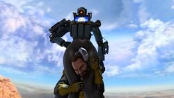 apex_legends asphyxiation caustic_(apex_legends) cock domination finisher gay head_between_thighs headscissor humiliation machine pathfinder_(apex_legends) penis pyro_enthusiast robot snuff standing yaoi