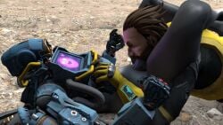 apex_legends caustic_(apex_legends) choking cock cocklock deepthroat domination face_fucking finisher gay humiliation leglock machine oral pathfinder_(apex_legends) penis pyro_enthusiast robot snuff thick_thighs yaoi