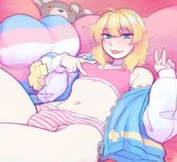 1futa 1girls ass breasts bridget bridget_(guilty_gear) dick penis tagme thick_thighs