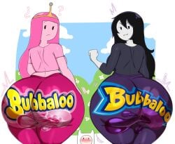 1boy 2girls adventure_time ass back_view blush bubble_butt fat_ass female finn_the_human gigantic_ass huge_ass male marceline murox78 princess_bubblebutt princess_bubblegum standing tight_clothing tight_pants trio