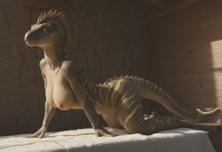 ai_generated anthro anthropomorphic beautiful bedroom big_breasts breasts breeding_request dinosaur dinosaur_girl female furry furry_only in_heat inviting_to_sex looking_at_viewer monster_girl raptor scales scalie scalie_female scalie_only seductive seductive_look seductive_smile sexy sexy_body sexy_pose tits_out velociraptor wet_pussy