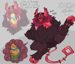 balls ballsack big_belly blocky_body bulges forsaken forsaken_(roblox) furry guest_666 gut inside_belly noob_(roblox) p.ai.nter_(pressure) robloxian vore vore_belly