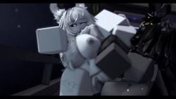 1female 1futa 3d anthro_on_anthro eespysleepy futa_on_female futanari large_breasts moth one_leg_up roblox robloxian tagme vaginal_penetration video