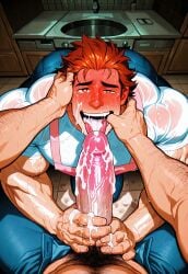 abs abs_visible_through_clothing ai_art ai_generated amber_eyes apron arched_back ass_visible_through_clothes auburn_hair big_bulge big_penis blowjob blush brett_hand broad_shoulders bulge bulge_through_clothing bulging_biceps bulging_pecs bulging_penis bushy_pubes clothes cock_hungry cum cum_drip cum_dripping cum_dripping_down_chin cum_dripping_from_mouth cum_dripping_from_penis cum_in_mouth cum_inside cum_leaking_out_of_nose cum_on_clothes cum_on_face cum_on_hands cum_on_penis cum_on_tongue drooling hairy hairy_abs hairy_arms hairy_balls hairy_legs hairy_male hairy_thighs hands_on_head hands_on_penis happy_trail heart-shaped_pupils inside_job jeans large_penis male_only muscle_bottom muscles muscles_through_clothes muscular muscular_abs muscular_arms muscular_ass muscular_back muscular_biceps muscular_chest muscular_dom muscular_forearms muscular_legs muscular_male muscular_neck muscular_on_muscular muscular_pecs muscular_pectorals muscular_quads muscular_shoulders muscular_sub muscular_thighs muscular_top muscular_torso muscular_trap nipples_visible_through_clothing obsessed penis_in_mouth pov pubic_hair ron_staedtler salivating see-through_shirt sex_crazed spreading_mouth sweaty sweaty_clothes sweaty_shirt thumb_in_mouth tight_clothing tight_shirt treasure_trail wet_penis