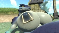 1girls 3d anthro anus big_ass big_breasts breasts female female_only g kroxigor kroxigor_(vulgarvictor) lizardman_(warhammer_fantasy) nipple_piercing nipples pose solo_female vrchat vrchat_avatar vrchat_model warhammer_(franchise) warhammer_fantasy