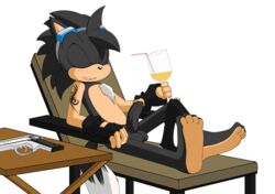 1boy absurdres alcohol alpha_channel barefoot beverage black_fur blush chair chest_tuft closed_eyes color drink drunk erection eyewear fluffy_tail fox fur furry furry_only goggles gun hedgehog highres hindpaw hybrid jammiez male male_only nude paws penis pistol ranged_weapon relaxing sega solo sonic_(series) striker sunbathing tattoo testicles transparent_background tuft weapon