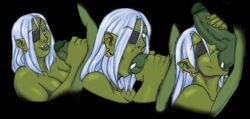 blowjob disembodied_penis fangs fantasy fellatio female long_hair male male/female max_blackrabbit oral orc orc_female orc_male snowblind tusks warcraft white_hair world_of_warcraft