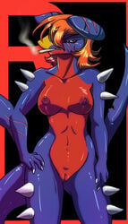 breasts cigarette dragon female fish garchomp marine mingchee navel nintendo nipples nude pokemon pokemon_(species) pussy rory scar shark spikes team_rocket video_games