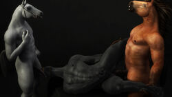 3d abs anal anal_sex anatomically_correct animal_genitalia balls biceps big_muscles black_hair corwyn equine gay gelding group group_sex hair horse horsecock licking male mammal masturbation muscles oral pecs penetration penis reins sex threesome tongue