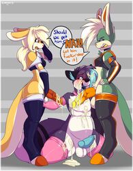 1boy 2girls anthro balls breasts color cum cum_in_mouth cum_on_face dickgirl female femboy fur furry furry_only futa_is_bigger futa_on_male futadom futanari girly herm herm_on_male inflation intersex interspecies locosaltinc malesub multiple_girls multiple_intersex penis penis_size_difference standing thick_thighs thigh_highs thighhighs threesome