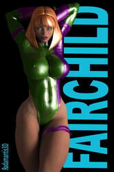 1girls 3d arms_behind_head breasts caitlin_fairchild curvy dc_comics female female_only freckles gen¹³ hazel_eyes highres huge_breasts leotard looking_at_viewer nipples orange_hair pose radamantis3d short_hair smile solo thick_thighs thigh_strap