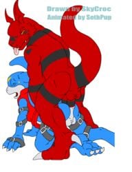 anal animated balls digimon flamedramon fuckboy furry furry_only gay guilmon male male_only multiple_males sethpup skycroc