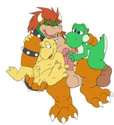 3boys anal_fingering animated anthro balls bara bowser celestial double_handjob erection foreskin furry furry_only koopa koopa_troopa male male_only mario_(series) multiple_boys nintendo penis retracting_foreskin sethpup size_difference yaoi yoshi