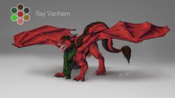 2014 dragon erection genital_slit hair jewelry karukuji male mane model_sheet palette penis pose red_dragon scalie scarf tongue