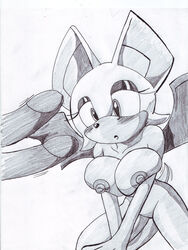 anthro bat blush breasts female fur humanoid_penis jmynstyx looking_at_another male monochrome multiple_males nipples nude penis rouge_the_bat sega solo_focus sonic_(series) straight_hair tagme tails wings