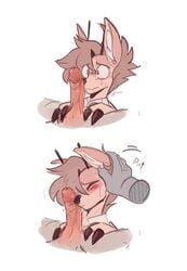 anthro blush cervid duo genitals headpat hi_res male male/male mammal nervous pablo_(pcraxkers) pcraxkers penis