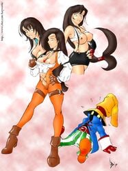 3girls breasts female final_fantasy final_fantasy_ix final_fantasy_vii final_fantasy_viii garnet_til_alexandros_xvii human kayworld multiple_girls rinoa_heartilly straight_hair tifa_lockhart vivi_ornitier