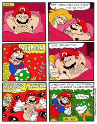 after_sex bed bedroom bedroom_eyes big_lips blowjob bullet_bill comic english english_text fellatio female hairy hairy_armpits hairy_chest hat human mario mario_(series) mustache naked nintendo nude oral oral_sex piranha_plant plant princess_peach straight_hair sucking super_mario_bros. super_mario_bros._(nes) thebigmansini video_games