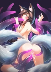 1girls ahri animal_ears ass black_hair blush breasts canine cum cum_in_mouth cum_in_pussy cum_inside facial_mark fellatio female forced fox fox_ears fox_girl fox_tail from_behind hair hi_res human interspecies large_breasts league_of_legends long_hair mammal mochichu multi_tail multiple_tails nude one_eye_closed oral pussy rape riot_games sex solo solo_focus sweat tail tentacle thick_thighs vaginal_penetration vel'koz wide_hips wince yellow_eyes