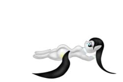 ambiguous_gender ass back big_ass black_hair blue_eyes equine from_behind hair klavinova_v_piano laying_down long_hair my_little_pony original_character solo