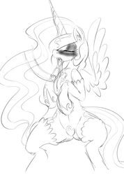 alicorn blush cutie_mark equine female friendship_is_magic hair horn horse mammal my_little_pony pony princess_celestia_(mlp) seii3 tongue wings zev