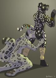 anal anthro bombed feline fur furry gay leopard male mammal oral rimming snow spots