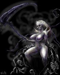 breasts dark_souls dark_souls_2 devoniclol female fromsoftware large_breasts looking_at_viewer monster monster_girl nashandra navel nipples nude pink_nipples queen skeleton solo video_games