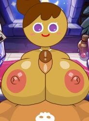 1boy 1girls big_breasts blowjob cookie_run cookie_run_ovenbreak gingerbrave gingerbright penis tagme