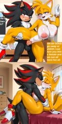 1boy 1boy1girl 1girls ai_generated female male male/female pixai sega shadow_the_hedgehog silverknight395 sonic_(series) sonic_the_hedgehog_(series) tagme tailsko