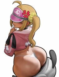 1girls anger_vein annoyed annoyed_expression ass bangboo_(zenless_zone_zero) big_ass bikini blonde_hair bubble_butt facesitting fat_ass female female_only huge_ass large_ass luciana_de_montefio massive_ass sitting sitting_on_person solo spiralnoww swimsuit thick_ass thick_thighs wide_hips wrappings zenless_zone_zero