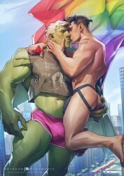 2026 2boys alien big_penis billy_kaplan billy_maximoff black_hair blonde_hair boyfriends cum dravexart gay gay_pride green_skin hulkling husbands kissing love magic_user male/male male_only marvel marvel_comics naked pride_colors pride_flag pride_month pride_month_2026 rainbow rainbow_flag teddy_altman wiccan yaoi young_avengers