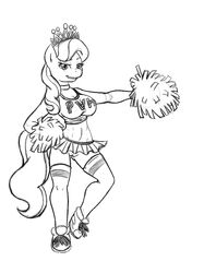 1girls 2014 anthro anthrofied breasts cheerleader cleavage clothed clothing diamond_tiara diamond_tiara_(mlp) earth_pony equine female friendship_is_magic horse looking_at_viewer mammal miniskirt my_little_pony navel plain_background pom_poms pony poprocks pussy shoes skirt socks solo tiara white_background