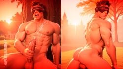 1boy ai_generated ass cyclops_(marvel_rivals) cyclops_(x-men) game gay male male_only marvel marvel_rivals muscular muscular_male penis x-men yaoi