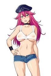 1futa areola balls balls_in_panties breasts bulge cameltail choker cleavage curvy cutoffs denim denim_shorts erect_nipples erection erection_in_panties erection_under_clothes final_fight futa_only futanari hand_on_hip hat hinemosu_notari human intersex large_breasts long_hair midriff navel nipple_bulge nipples no_bra panties panty_bulge peaked_cap penis penis_in_panties penis_under_clothes pink_hair poison_(final_fight) see-through shiny shiny_skin short_shorts shorts simple_background sweat tenting underboob white_background